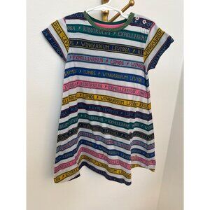 Harry Potter Mini Boden Kids Striped Dress 3-4Y 104cm 100% Cotton Short Sleeve M